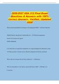 2026&sol;2027 HSA 312 Final Exam&NewLine;Questions & Answers with 100&percnt;&NewLine;Correct Answers &vert; Verified &vert; Updated&NewLine;2026