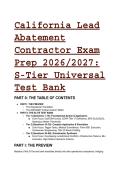 California Lead Abatement Contractor Exam Prep 2026&sol;2027&colon; S-Tier Universal Test Bank &lpar;60 Q&A&rpar;