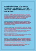 MN MFT ORAL EXAM 2026 UPDATE QUESTIONS AND CORRECT VERIFIED ANSWERS ALREADY GRADEDA&plus; &lpar;BRABD NEW VISION&rpar;