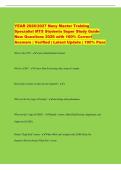 YEAR 2026&sol;2027 Navy Master Training&NewLine;Specialist MTS Students Super Study Guide&NewLine;New Questions 2026 with 100&percnt; Correct&NewLine;Answers &vert; Verified &vert; Latest Update &vert; 100&percnt; Pass