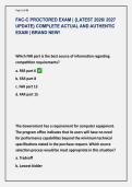 FAC-C PROCTORED EXAM &vert; &lbrace;LATEST 2026&sol; 2027 &NewLine;UPDATE&rcub; COMPLETE ACTUAL AND AUTHENTIC &NewLine;EXAM &vert; BRAND NEW&excl;