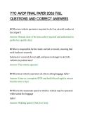 YYC AVOP FINAL PAPER 2026 FULL&NewLine;QUESTIONS AND CORRECT ANSWERS