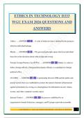 ETHICS IN TECHNOLOGY D333 &NewLine;WGU EXAM 2026 QUESTIONS AND &NewLine;ANSWERS  