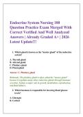 Endocrine System Nursing 100 &NewLine;Question Practice Exam Merged With &NewLine;Correct Verified And Well Analyzed &NewLine;Answers &vert; Already Graded A&plus; &vert; 2026 &NewLine;Latest Update&excl;&excl;&excl;