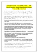 Psychology of Sport Exam with all Correct & 100&percnt; Verified Answers &vert;Actual Complete Exam &vert;Already Graded A&plus; &lpar;Just Released&rpar;