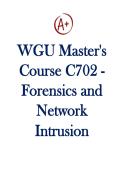 WGU Master's Course C702 - Forensics and Network &NewLine;Intrusion With Complete Solution 