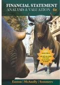 Solution Manual Financial Statement Analysis & Valuation 6th Edition Peter D Easton ISBN 9781618533609