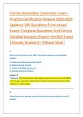 Florida Demolition Contractor Exam &ndash; &NewLine;Practice Certification Newest 2026-2027 &NewLine;Updated 100 Questions From Actual &NewLine;Exams Complete Questions And Correct &NewLine;Detailed Answers &lpar;Expert Verified Exam&rpar; &NewLine;&vert;Already Graded A&plus;&vert;&vert;Brand New&excl;&excl; 