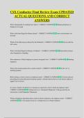 CSX Conductor Final Review Exam UPDATED &NewLine;ACTUAL QUESTIONS AND CORRECT &NewLine;ANSWERS