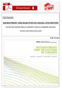 Recruitment and Selection in Canada&comma; 8th Edition&colon; Test Bank & Exam Prep