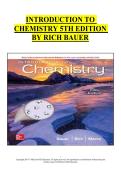 INTRODUCTION TO CHEMISTRY 5TH EDITION BY RICH BAUER ALL COMPLETE CHPTERS A&plus; VERIFIED 