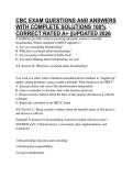 CBC EXAM QUESTIONS AND ANSWERS WITH COMPLETE SOLUTIONS 100&percnt; CORRECT RATED A&plus; &vert;&vert;UPDATED 2026