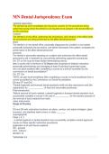 Minnesota Dental Jurisprudence Exam Practice Questions and Answers Dental Licensing Law Review Test Prep