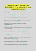 CRAS Cycle 1-4 MP100 Final Exam &NewLine;UPDATED ACTUAL QUESTIONS AND &NewLine;CORRECT ANSWERS