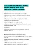 CISCO CCNP COLLABORATION FINAL&NewLine;REVIEW MANUAL 2026 TESTED&NewLine;QUESTIONS CORRECT ANSWERS