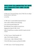 CISCO CCNP COLLABORATION TEST BANK&NewLine;2026 COMPLETE STUDY SHEET SOLVED&NewLine;QUESTIONS