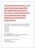 FTCE Professional Education Test &ndash; Full&NewLine;Length Practice Exam Newest 2026&NewLine;2027 Updated 100 Questions From &NewLine;Actual Exams Complete Questions And &NewLine;Correct Detailed Answers &lpar;Expert &NewLine;Verified Exam&rpar; &vert;Already Graded &NewLine;A&plus;&vert;&vert;Brand New&excl;&excl;  