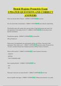Dental Hygiene Prometric Exam &NewLine;UPDATED QUESTIONS AND CORRECT &NewLine;ANSWERS