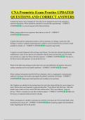 CNA Prometric Exam Practice UPDATED &NewLine;QUESTIONS AND CORRECT ANSWERS