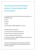 ITLS Advanced Pre-Test &lpar;9th Edition - Version 9&period;1&rpar; Exam Questions With Correct Answers 