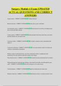 Surgery Module 4 Exam UPDATED &NewLine;ACTUAL QUESTIONS AND CORRECT &NewLine;ANSWERS