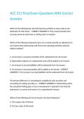 ACC 311 Final Exam Questions With Correct Answers