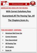 American Red Cross CPR AED Certification Study Guide PDF Complete Exam Preparation Guide&vert;&vert;already passed&vert;&vert;2026 updates&period;