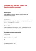 Tennessee &lpar;state exam&rpar;Real Estate Actual Questions And Correct Answers
