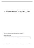 CYBER AWARENESS 2025 EXAM&vert; A&plus; RATED&vert;UPDATED 2026&sol;2027 ALREADY PASSED