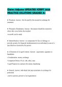 Claims Adjuster UPDATED SCRIPT 2026&NewLine;PRACTICE SOLUTIONS GRADED A&plus;