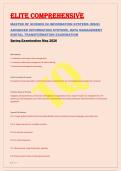 ELITE COMPREHENSIVE &NewLine;MASTER OF SCIENCE IN INFORMATION SYSTEMS &lpar;MSIS&rpar; &NewLine;ADVANCED INFORMATION SYSTEMS&comma; DATA MANAGEMENT &NewLine;DIGITAL TRANSFORMATION EXAMINATION