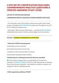J-STD-001 IPC CERTIFICATION EXAM 2026 &vert; COMPREHENSIVE PRACTICE QUESTIONS & VERIFIED ANSWERS STUDY GUIDE