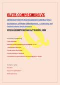 ELITE COMPREHENSIVE &NewLine;INTRODUCTION TO MANAGEMENT EXAMINATION 2 &NewLine;Foundations of Modern Management&comma; Leadership and &NewLine;Organizational Effectiveness