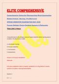ELITE COMPREHENSIVE &NewLine;Comprehensive University Pharmacology Mock Examination &NewLine;Medical School &sol; Nursing &sol; Pre-Med Level &NewLine;SPRING SEMESTER EXAMINATION MAY 2O26 &NewLine;Format&colon; Multiple Choice Detailed Answers & Rationales 
