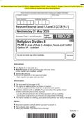 2025 Pearson Edexcel Level 1&sol;Level 2 GCSE &lpar;9&ndash;1&rpar; Religious Studies B PAPER 2&colon; Area of Study 2 &ndash; Religion&comma; Peace and Conflict Option 2F &ndash; &NewLine;Judaism Combined Question Booklet with Marking Scheme