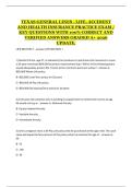 Texas General Lines &ndash; Life&comma; Accident and Health Insurance Practice Exam with Key Questions and Answers