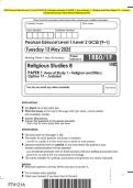 2025 Pearson Edexcel Level 1&sol;Level 2 GCSE &lpar;9&ndash;1&rpar; Religious Studies B PAPER 1&colon; Area of Study 1 &ndash; Religion and Ethics Option 1F &ndash; Judaism &NewLine;Combined Question Booklet with Marking Scheme