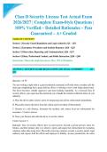 Class D Security License Test Actual Exam 2026&sol;2027 &vert; Complete Exam-Style Questions &vert; 100&percnt; Verified &ndash; Detailed Rationales &ndash; Pass Guaranteed &ndash; A&plus; Graded&NewLine;&NewLine;