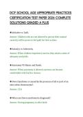 DCF SCHOOL AGE APPROPRIATE PRACTICES&NewLine;CERTIFICATION TEST PAPER 2026 COMPLETE&NewLine;SOLUTIONS GRADED A PLUS&NewLine;