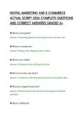 DIGITAL MARKETING AND E COMMERCE&NewLine;ACTUAL SCRIPT 2026 COMPLETE QUESTIONS&NewLine;AND CORRECT ANSWERS GRADED A&plus;