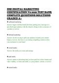 DMI DIGITAL MARKETING&NewLine;CERTIFICATION V9 2026 TEST BANK&NewLine;COMPLETE QUESTIONS SOLUTIONS&NewLine;GRADED A&plus;&NewLine;