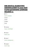 DMI DIGITAL MARKETING&NewLine;CERTIFICATION V9 2026 TEST&NewLine;PAPER QUESTIONS ANSWERS&NewLine;GRADED A&plus;&NewLine;