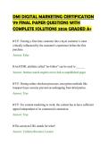DMI DIGITAL MARKETING CERTIFICATION&NewLine;V9 FINAL PAPER QUESTIONS WITH&NewLine;COMPLETE SOLUTIONS 2026 GRADED A&plus;