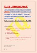 ELITE COMPREHENSIVE &NewLine;ADVANCED PSYCHIATRIC&ndash;HEALTH NURSING &NewLine;&lpar;PMHNP&rpar; PSYCHOTHERAPY EXAMINATION 01 &NewLine;INTEGRATED PSYCHOTHERAPY MODELS &bull; &NewLine;THERAPEUTIC COMMUNICATION &bull; CLINICAL &NewLine;APPLICATIONS