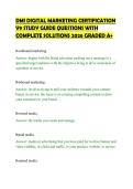 DMI DIGITAL MARKETING CERTIFICATION&NewLine;V9 STUDY GUIDE QUESTIONS WITH&NewLine;COMPLETE SOLUTIONS 2026 GRADED A&plus;