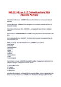 IMS 3310 Exam 1 UT Dallas Questions With Accurate Answers