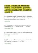 DRIVERS ED TEST BANK WORKSHEET&NewLine;BUNDLE 2026 AUTHENTIC QUESTIONS&NewLine;ANSWERS FULL SOLUTION COLLECTION&NewLine;GRADED A&plus;