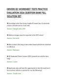 DRIVERS ED WORKSHEET TESTS PRACTICE&NewLine;EVALUATION 2026 QUESTION BANK FULL&NewLine;SOLUTION SET