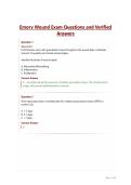 Emory Wound Exam Questions and Verified Answers&period;