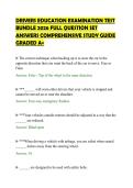 DRIVERS EDUCATION EXAMINATION TEST&NewLine;BUNDLE 2026 FULL QUESTION SET&NewLine;ANSWERS COMPREHENSIVE STUDY GUIDE&NewLine;GRADED A&plus;&NewLine;
